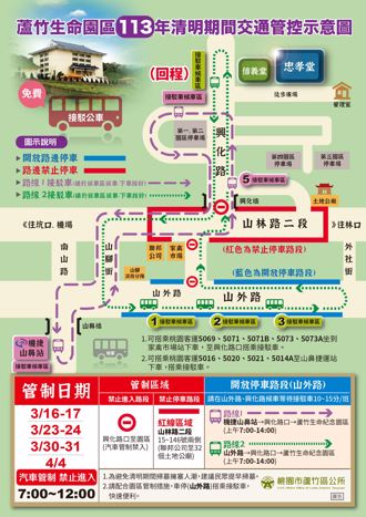 蘆竹生命園區掃墓人潮多 週六至清明實施交管