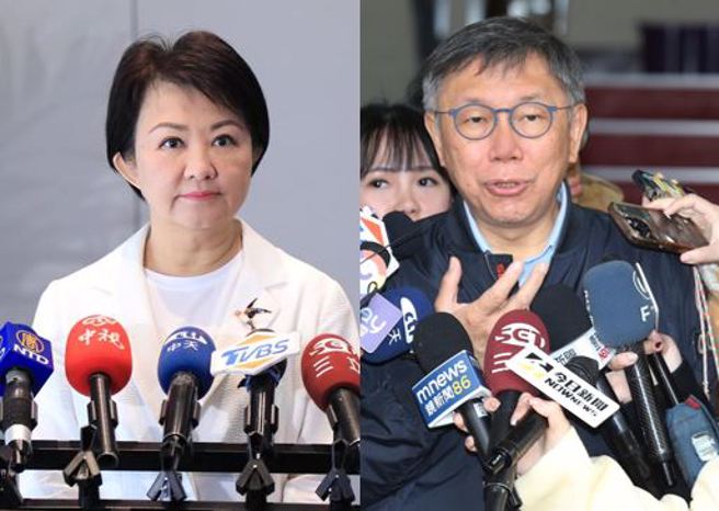 左为台中市长卢秀燕、右为民眾党主席柯文哲。（资料照）