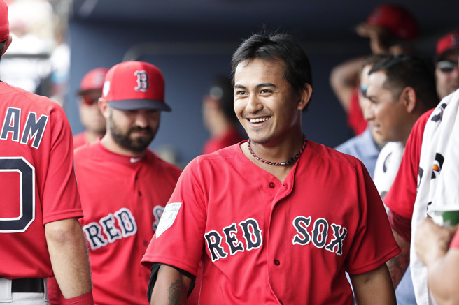 乐天桃猿球星林子伟旅美时期曾效力红袜不短时间。（资料照／美联社）