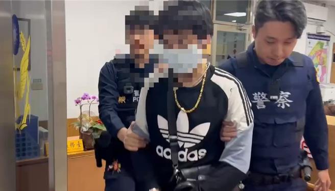 警方循線逮捕持鎮暴槍射擊的呂姓男子。（永和警分局提供）