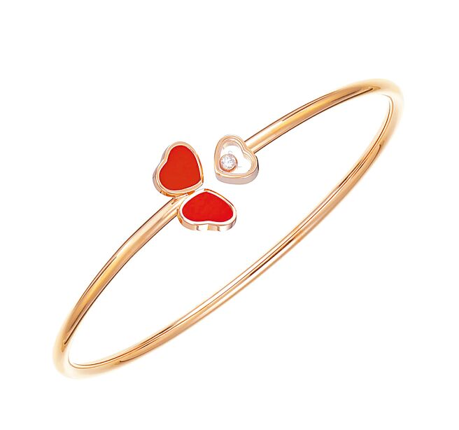 蕭邦快樂雙心Happy Hearts Wings系列手環。（CHOPARD提供）