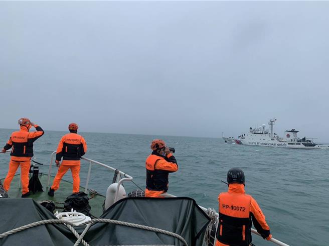 北竿外海传出大陆船员落海，目前两岸协同搜救中。（马祖海巡队提供）