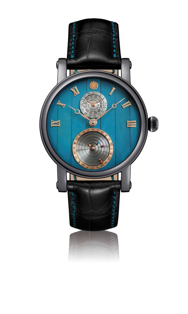 Christiaan van der Klaauw 推出 Planetarium Eise Eisinga 星象儀腕錶鈦金屬SHH特別版，限量8只，139萬9000元。（高登鐘錶提供)