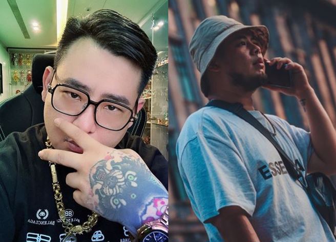 网红游否希(右)遭踢爆抽iPhone 15一番赏玩假的陷疑云，且还被爆出疑似找「兄弟」要求YouTuber蹦板(左)删画面。（图／翻摄自1988.bomb IG、游否希脸书）