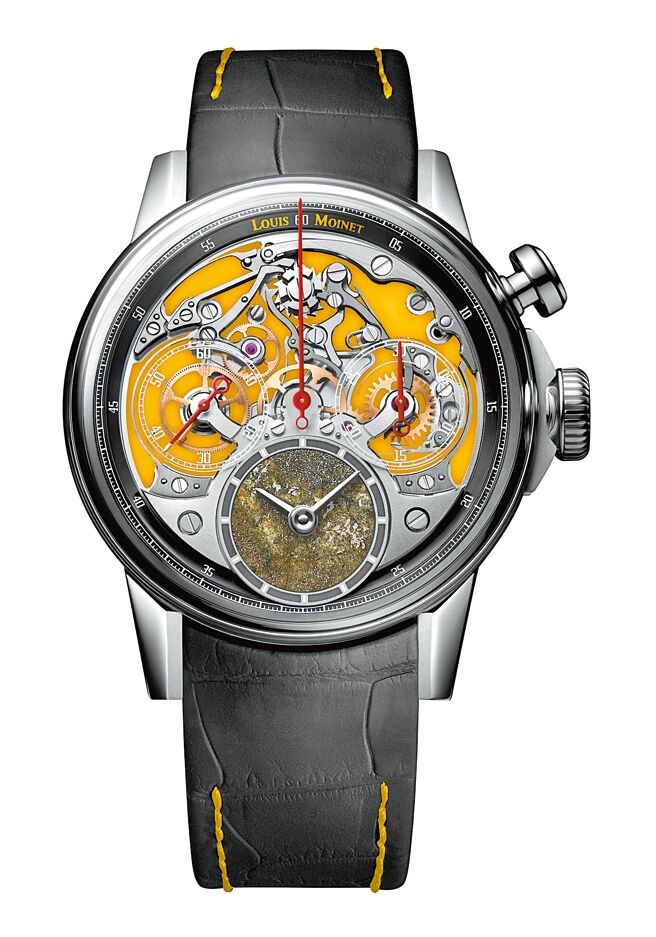 Louis Moinet精心推出Memoris Meteorite SHH特別版腕表，限量12只，128萬8000元。（高登鐘錶提供）