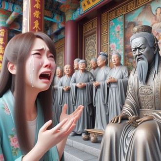 女子在包公像前大哭爆红涌「申冤潮」　包公祠神像连夜搬走锁门整修