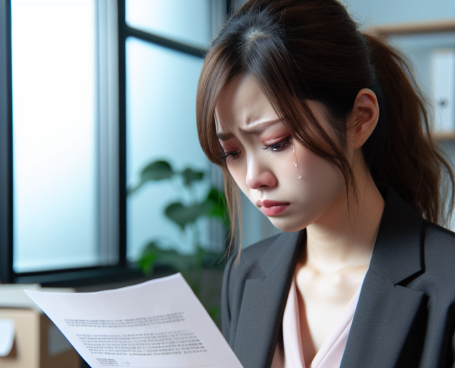 一名网友称她被「尿尿太多次」为由遭到开除，令她相当难过：「我真的也是见识到了，其实很想哭。」。（AI生成图）