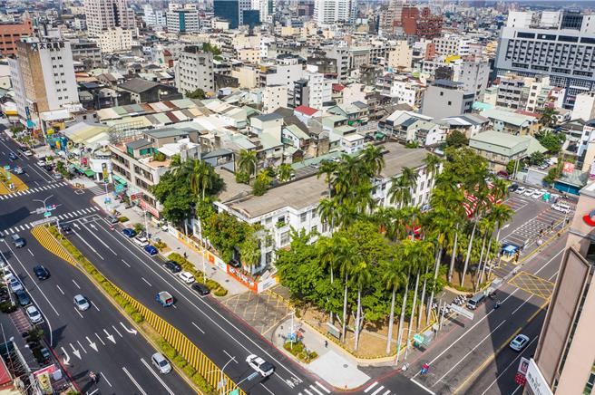 嘉义旧市公所2023年2月20日空拍情景。（嘉义市政府提供／廖素慧嘉市传真）