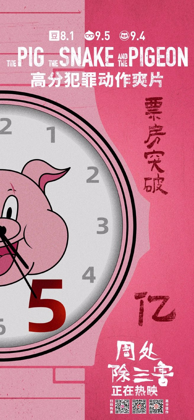 周处除三害票房突破5亿人民币（约21亿新台币）。（图／微博）