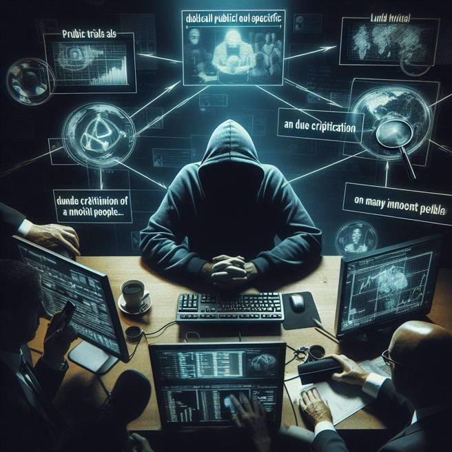 检警只因某社工访视纪录登载不实，在舆论及网民的压力下，大阵仗将该名社工上手铐带回，引发社会各类反思。（照片来源：Microsoft Copilot AI生成）