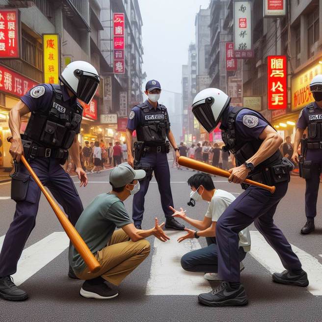 台北市萬華區晚間發生為了搶生意，角頭間的械鬥。（AI生成圖）