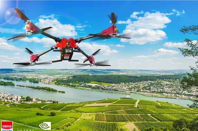 中保科開發台灣首套All in one動態追蹤雲端UAV(無人機)系統。（中保科提供）