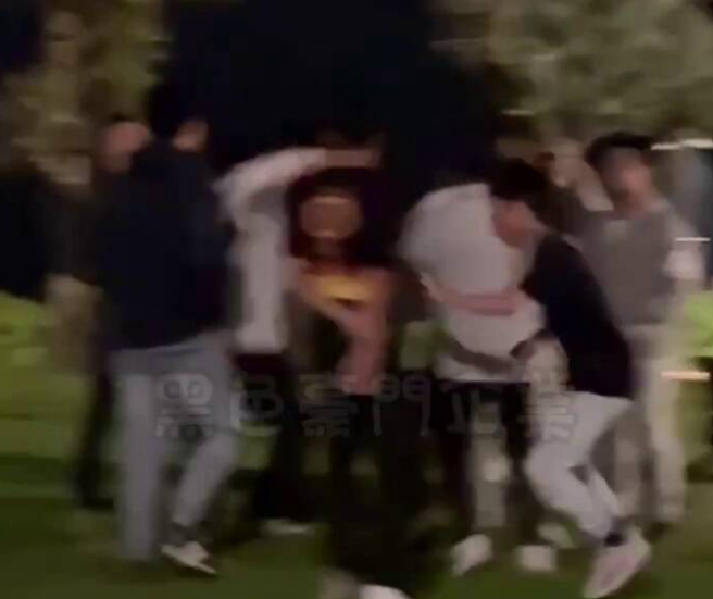 花莲高中生感情纠纷「找黑帮助阵」，10余人狂殴1人。(翻摄自脸书黑色豪门企业)