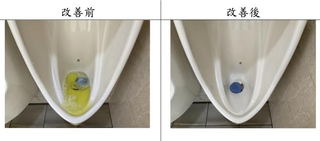 「台灣中油紫陽加油站公廁」便器堵塞且嚴重積垢、垃圾滿溢及洗手台與地板局部不潔，被台北市環保局開罰1200元罰鍰且要求當天改善。（摘自台北市環保局提供照片／蔡佩珈台北傳真）