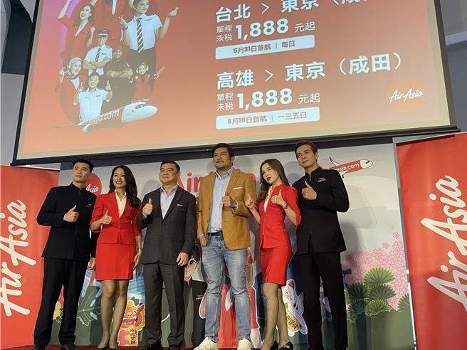 亚洲低成本航空AirAsia开航台北-冲绳、台北东京-成田、高雄-东京成田等三航线。（蔡亚桦摄）