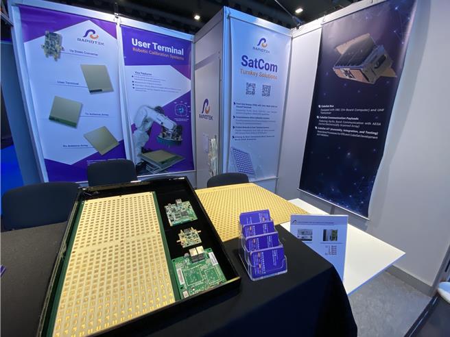 鐳洋科技赴美參展，展示地面接收站關鍵零組件。(圖／鐳洋科技提供)