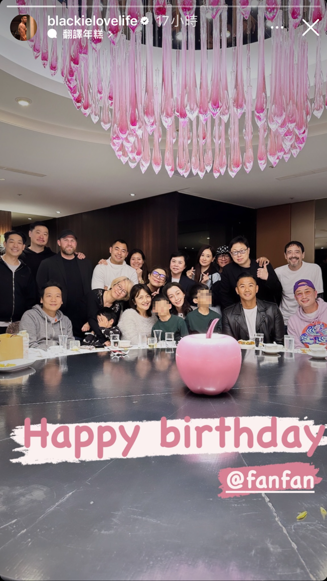 范瑋琪48歲生日，親友陪伴在側。（圖／陳建州Instagram）