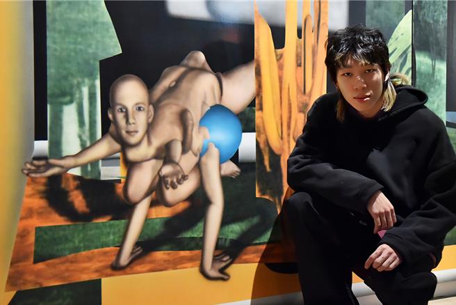 華梵大學美術系碩士生陳岳宏於金車文藝中心辦個展。（華梵大學提供）