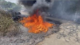 學甲墓地縱火消防忙救援 嫌犯再帶噴槍回現場被逮