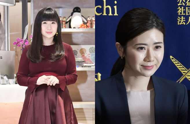 福原爱日前快闪现身日本记者会（右图），被指整个人消瘦一大圈更上镜。（图／中时资料照片、达志影像）