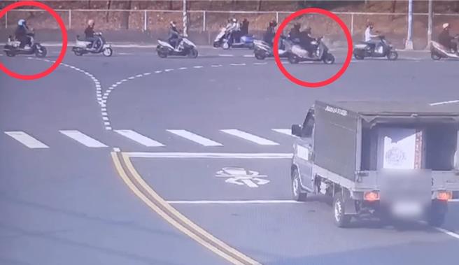 警方說還好沒造成交通事故或進一步衝突，超車未保持安全距離恐觸犯道路交通管理處罰條例。（警方提供／任義宇高雄傳真）