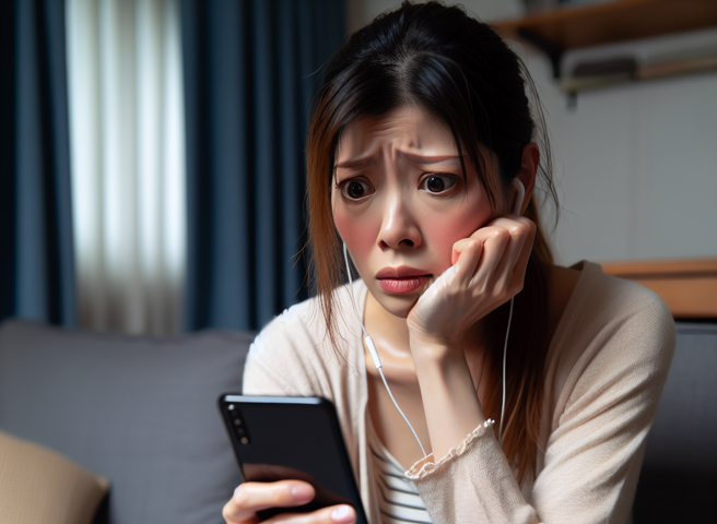 女子收到恐吓的语音讯息，因为心生畏惧，愤而对小三提告。（AI生成图）