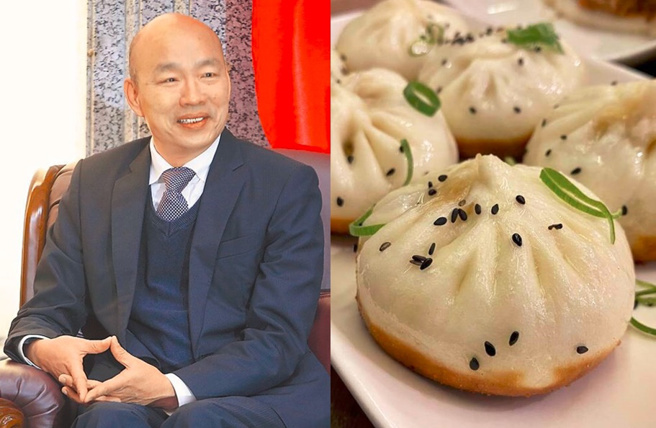 韩国瑜在立院上班中午吃水煎包，意外引发热议。（合成图／示意图非当事水煎包／资料照）
