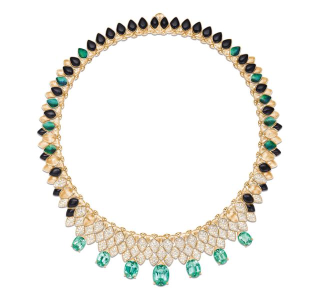 伯爵Metaphoria系列Silua玫瑰金绿碧玺钻石项炼，约1680万元。（PIAGET提供）