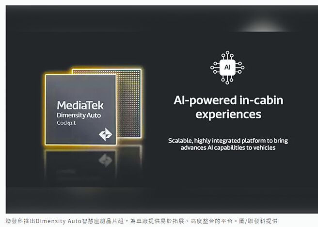 联发科结合辉达推出四款车用新晶片。图／联发科提供