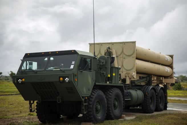 終端高空防衛系統（THAAD，又稱薩德反導系統）在關島的資料照。（五角大廈國防視覺資訊發布服務單位/DVIDS）