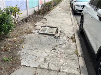 關注學童上學路 大甲華龍國小人行道破損將動工
