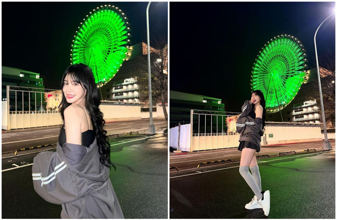 李多慧分享在内湖美丽华拍摄的美照。（图／李多慧脸书）