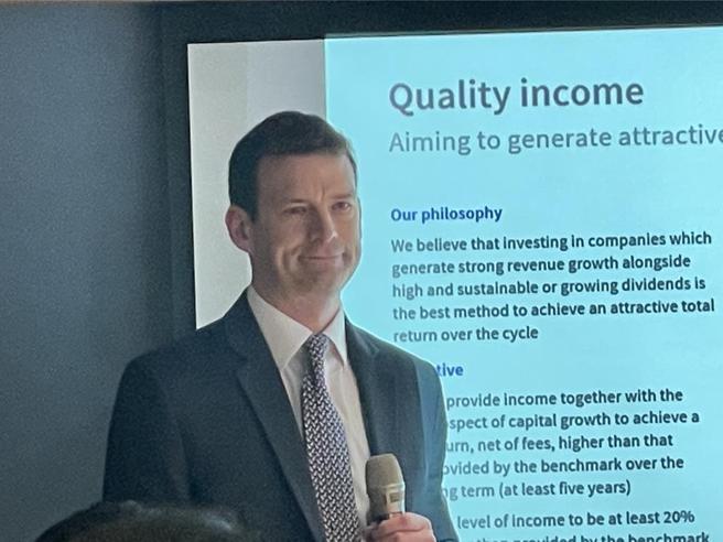 先机亚太股票入息基金经理人Sam Konrad，魏乔怡摄