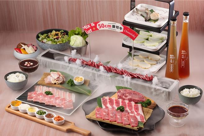 原烧喜迎20周年，4月底前内用达指定金额就能用「20岁」获得20片雪花板腱牛。（王品集团提供／朱世凯台北传真）