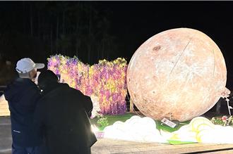 紫色山城涌入赏花客 3米高紫藤星球赏味期延长到4月底