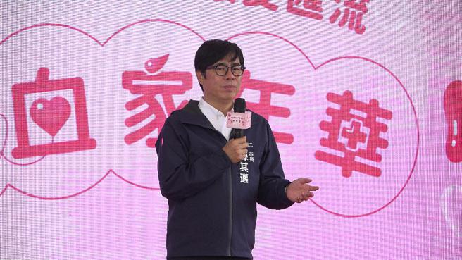 陈其迈呼吁热血市民踊跃捐血，达成活动捐血目标（图片来源：记者 赖君欣 摄）
