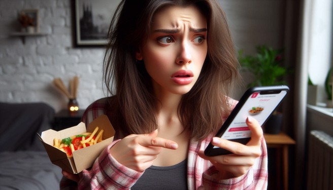 國外一名女子，用男友手機訂外送，見到陌生地址，意外查到男友有小三。（AI生成圖）