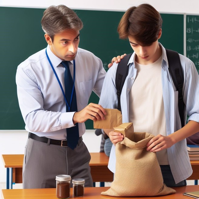 美国学校学生都会偷带肉豆蔻粉到学校，这风潮相当危险，家长要多注意。（AI 生成图）