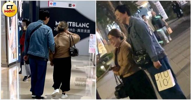 讀者巧遇蕭煌奇跟經紀人陳莉莉逛街，兩人看來心情很好，話題聊不完，他手上還提著一袋香氛戰利品。（圖／讀者提供）