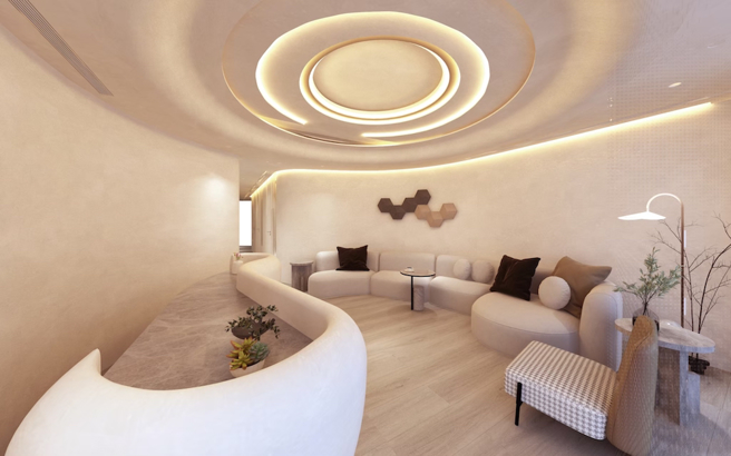 诊所以优雅流线结合当代侘寂风，整体沉稳、舒适、放松，提供客人专业、安心、精致的服务体验。(戴志扬翻摄)