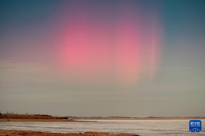 3月25日凌晨，黑龍江省訥河市出現極光。（圖／新華社）