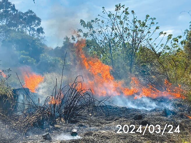 南投縣13鄉鎮公墓1日至24日已發生129件公墓火警，其中草屯鎮30件最多。（民眾提供／楊靜茹南投傳真）