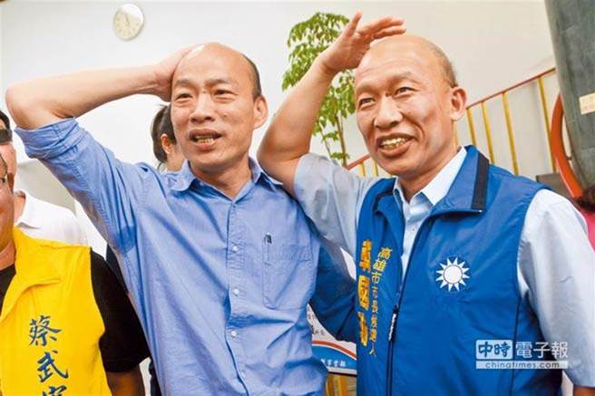 郭子乾（右）過去曾多次扮演韓國瑜（左）。（圖／中時資料照）