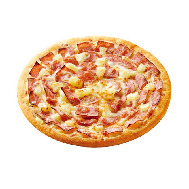 於外送平台Uber Eats點購拿坡里披薩.炸雞餐點，滿額送小披薩。（三商餐飲提供／朱世凱台北傳真）