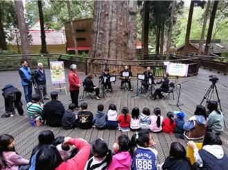 阿里山神木的音樂饗宴 賞花遊客與學童大飽耳福直呼幸運
