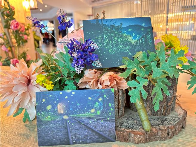 搭配展出，县府顺势推打卡送独嘉萤光派对明信片，为4月登场的萤火虫季暖身。（嘉义县政府提供∕吕妍庭嘉义传真）