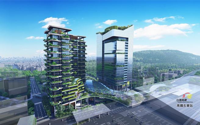 左營高鐵科技之心公辦都更開發完成模擬示意圖。（圖：高雄財政局提供）
