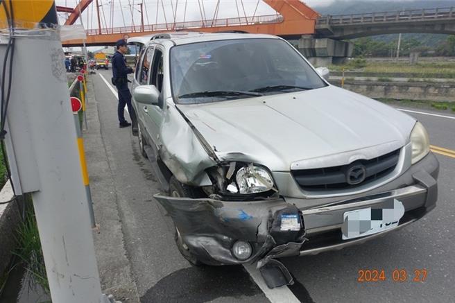 53歲陶男與老翁機車車禍，警方發現陶男涉酒駕肇事。（警方提供／王志偉花蓮傳真）