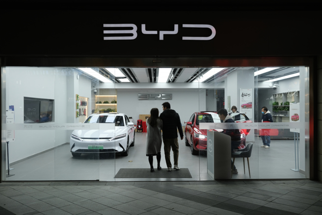 大陸暢銷電動車製造商比亞迪（BYD）。（示意圖：shutterstock/達志）