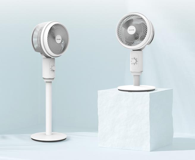 DIKE 8吋飓风立式循环扇主打桌扇、立扇两用，上市建议售价1190元。（双全国际提供／古明弘台北传真）
